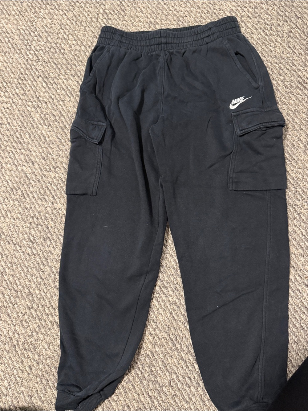 Nike Black Kids Cargo Joggers with Logo